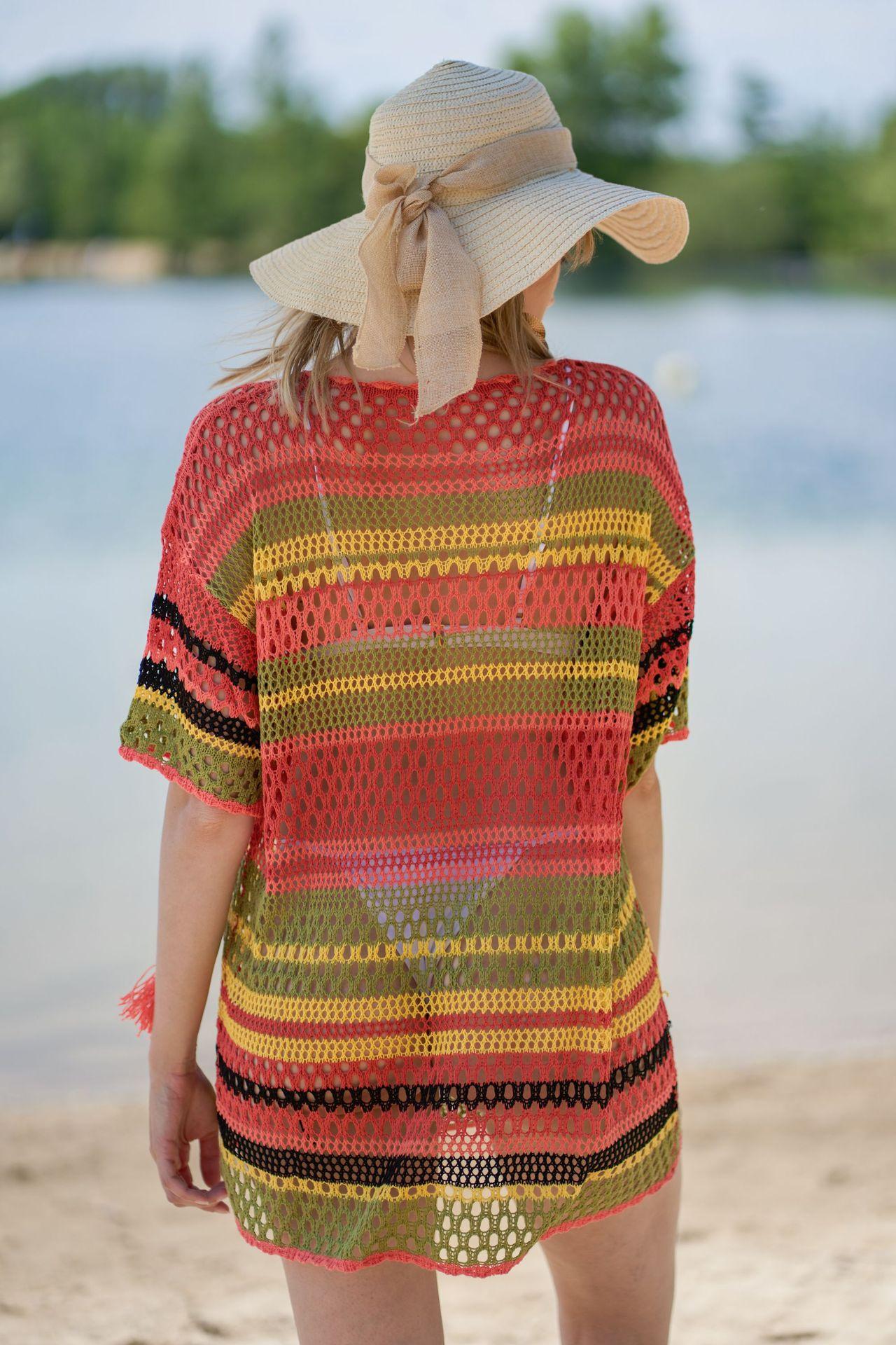 Women’s Casual Crochet Beach Tunic with Fringes Ivyshape