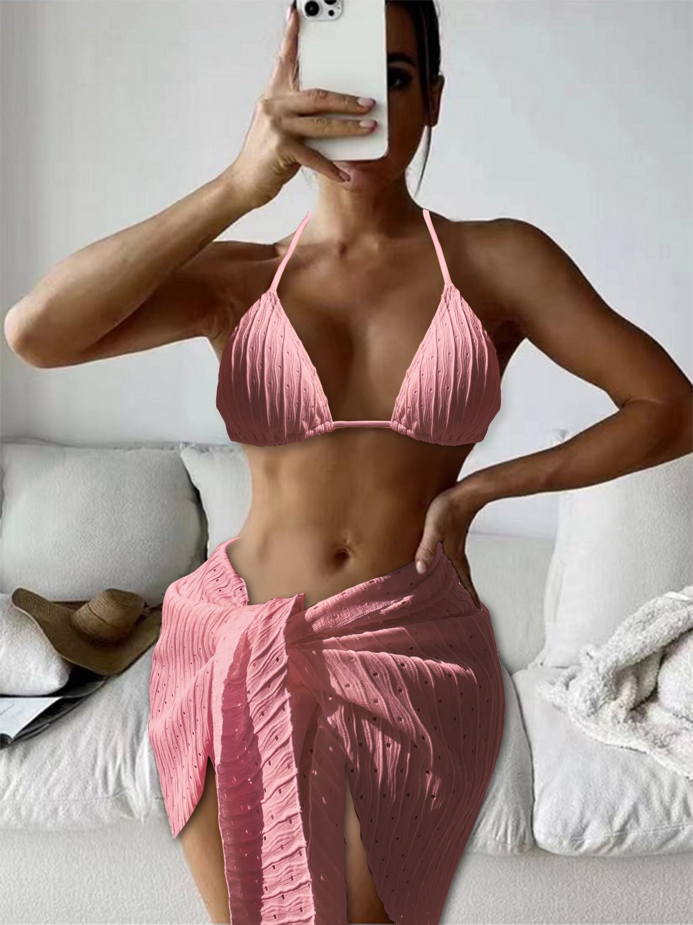 Women's Triangle Bikini Set with Airy Wrap Tube Ivyshape