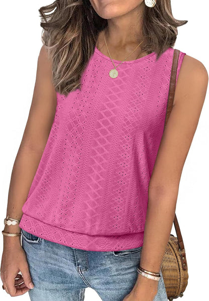 Women Crochet Lace Detail Sleeveless Top Ivyshape
