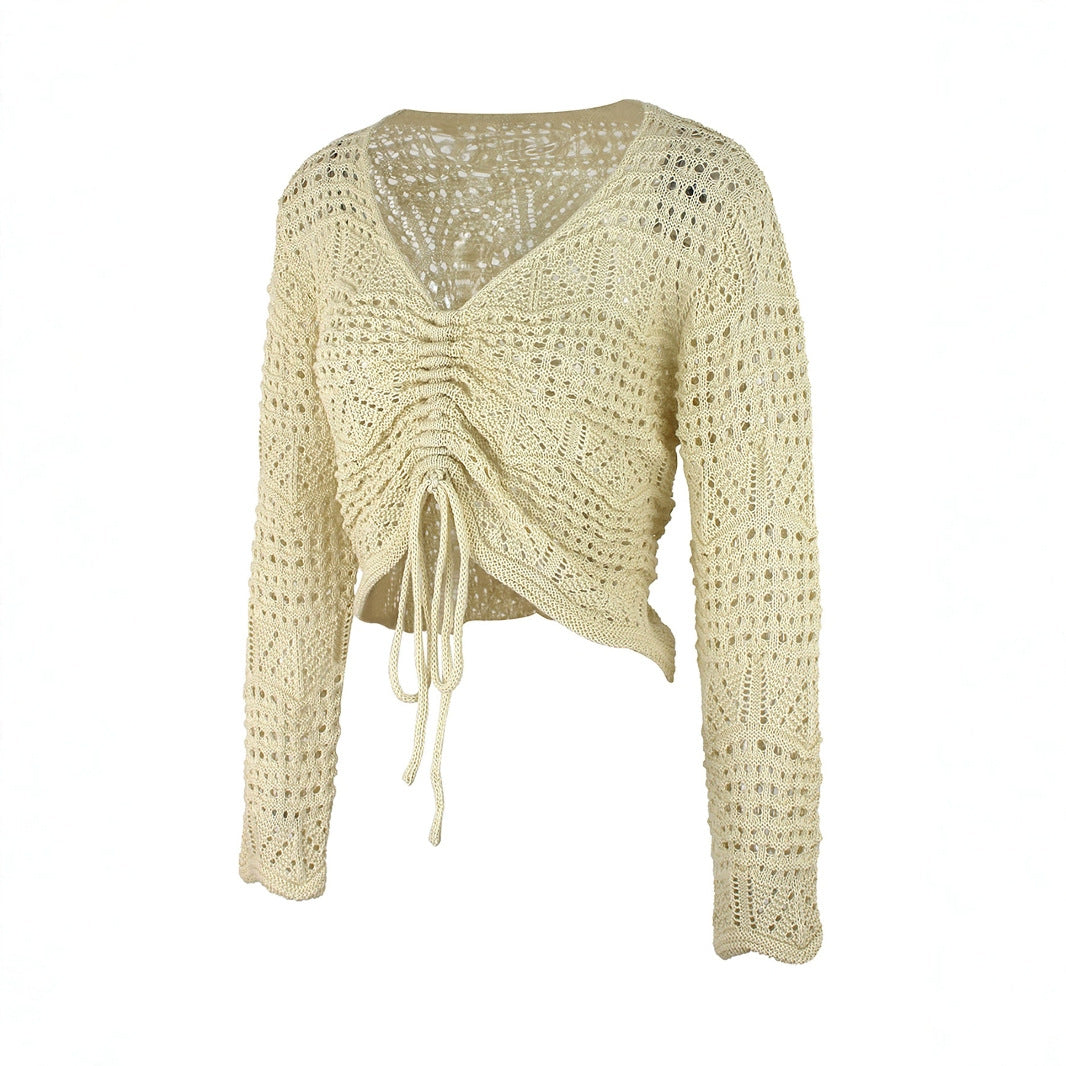 Women's airy knit sweater with adjustable drawstring Ivyshape