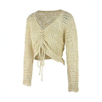 Women's airy knit sweater with adjustable drawstring Ivyshape