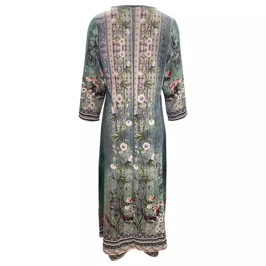 Women's Embroidered Long Kurta and Pants Set Ivyshape