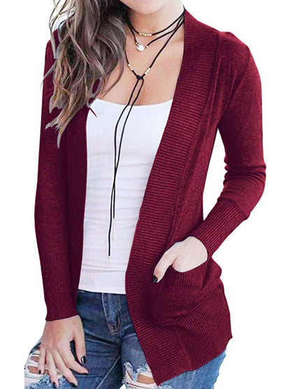 Women's cardigan with open cut and pockets Ivyshape
