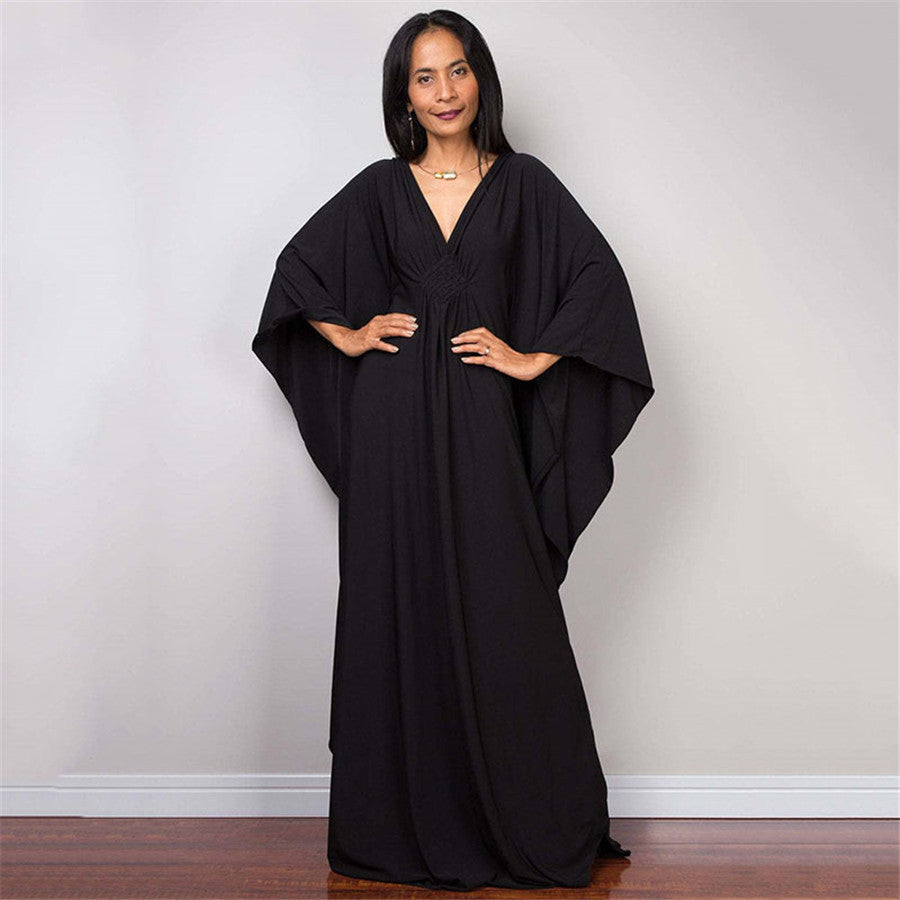 Ladies Maxi Kaftan with flowing cut and wide sleeves Ivyshape