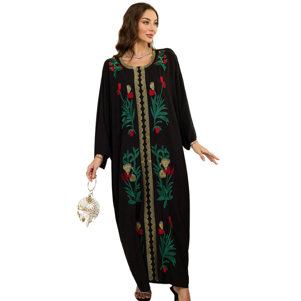 Ladies Elegant Kaftan with ornate floral embroidery Ivyshape