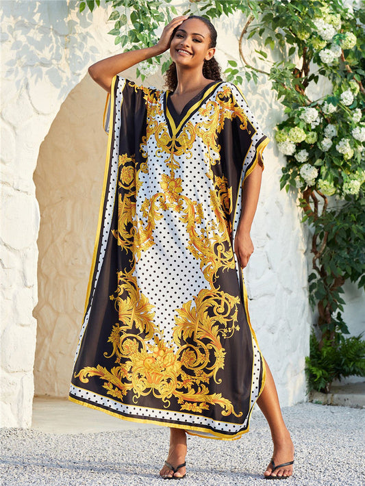 Women's beach kimono with ornate baroque design Ivyshape