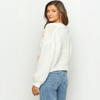 Women's cardigan with colorful floral pattern and casual cut Ivyshape