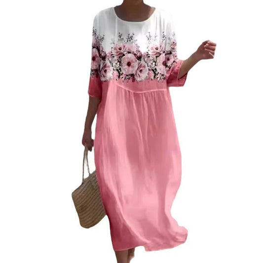 Maxi dress with floral pattern for women Ivyshape