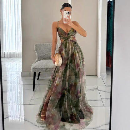 Women Floral Maxi Dress Ivyshape