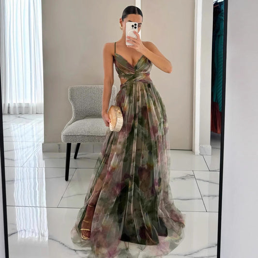 Women Floral Maxi Dress Ivyshape