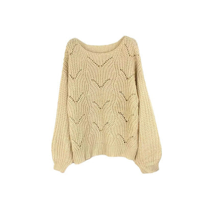 Ladies airy knitted pullover with sophisticated lace pattern Ivyshape
