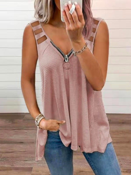 Ladies Trendy Zip-Up Tanktop Ivyshape