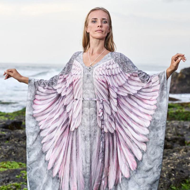 Women's kaftan dress with elaborate angel design Ivyshape
