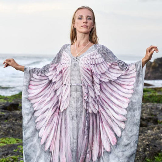 Women's kaftan dress with elaborate angel design Ivyshape