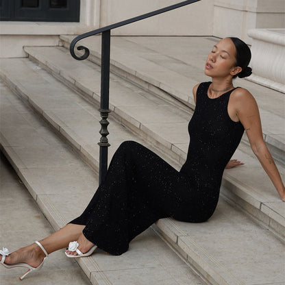 Women's beach dress with shimmering effect and high slit Ivyshape