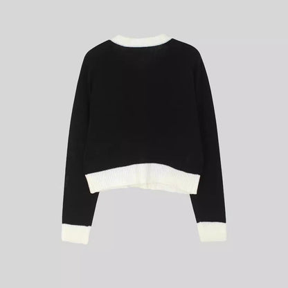 Women elegant and lighter knit cardigan with contrast details Ivyshape