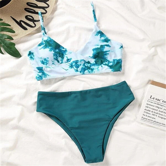 Women's bikini set with sophisticated wrap top and high-waisted shorts Ivyshape