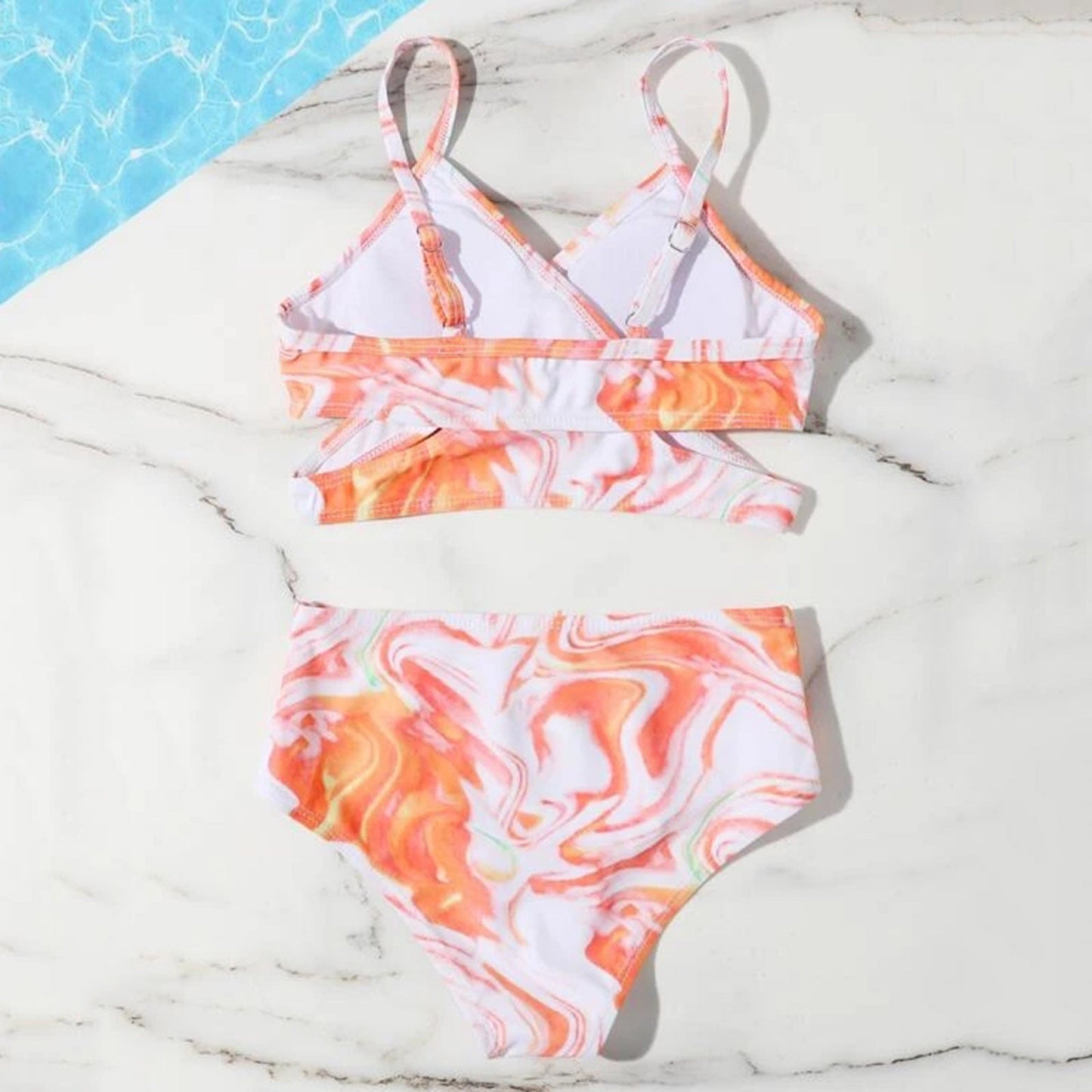 Women's tankini set with elegant wrap top and high-waisted shorts Ivyshape