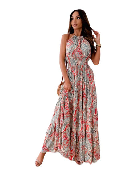 Women's maxi dress with tailored cut and ruffle Ivyshape