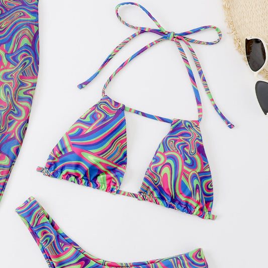 Women's Colorful Bikini Set and Wrap Skirt Ivyshape
