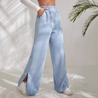 Women's Ribbed Width Leg Pants Ivyshape