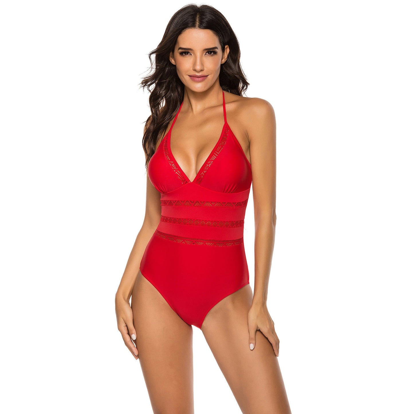 Women's Elegant High-Cut Swimsuit with Refined Lace Accents Ivyshape