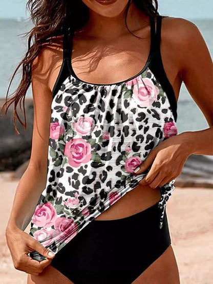 Women’s Tankini with floral print and sporty cut Ivyshape
