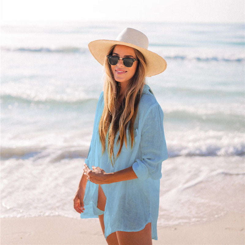 Women's light transparent beach cover-up Ivyshape