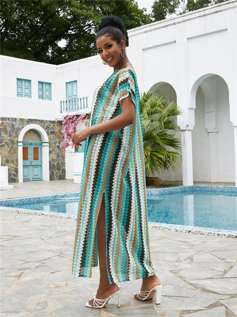 Women's beach dress with side slits and elegant V-shape Ivyshape