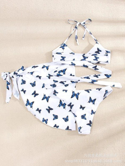 Women’s bikini set with asymmetrical cover-up and playful butterfly design Ivyshape