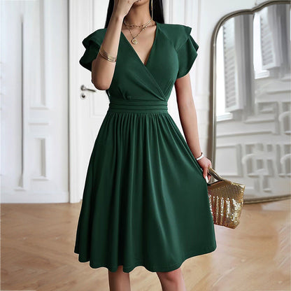 Lyanna | Elegante abito midi con scollo a V e stile sofisticato per donna