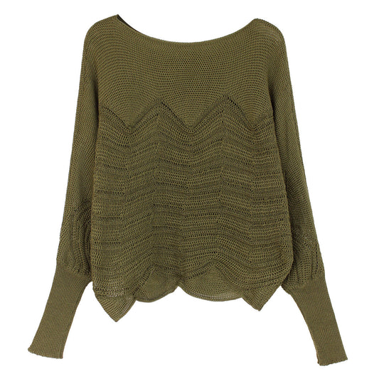 Women's casual knitted sweater with zigzag pattern Ivyshape