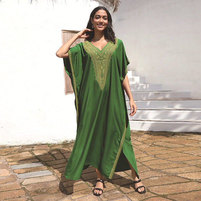 Women's elegant kaftan with artistic embroideries Ivyshape