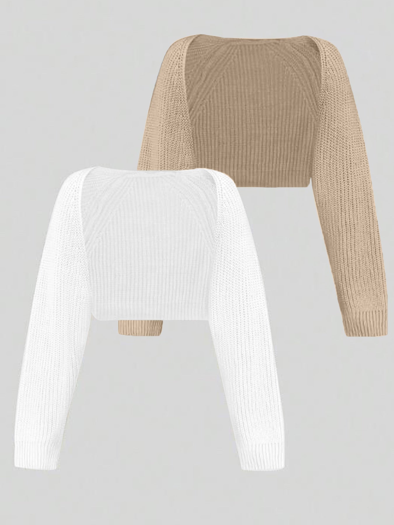 Women's cropped knit top with dropped shoulders and fine rib pattern Ivyshape