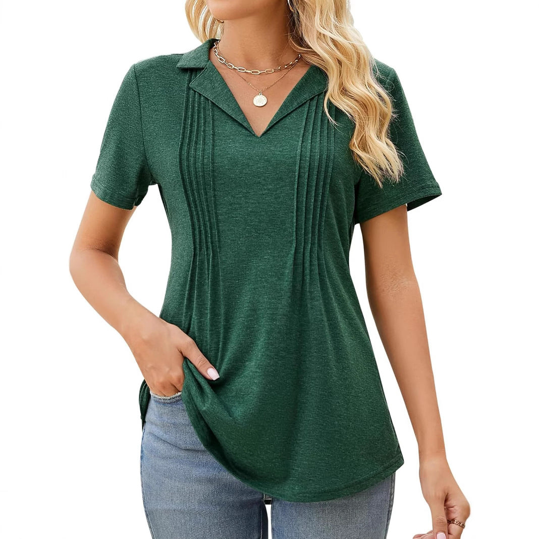 Women Pleated Detail Casual Tunic Ivyshape