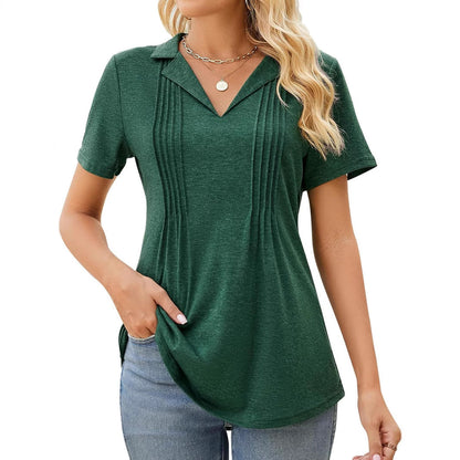 Women Pleated Detail Casual Tunic Ivyshape