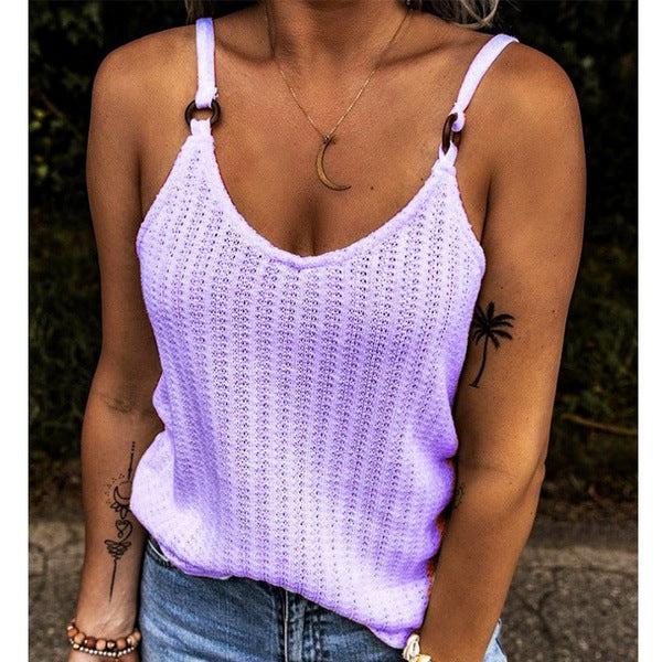 Women's knit texture spagen top Ivyshape