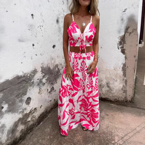 Women Bohemian Floral Two-Piece Maxi Set Ivyshape