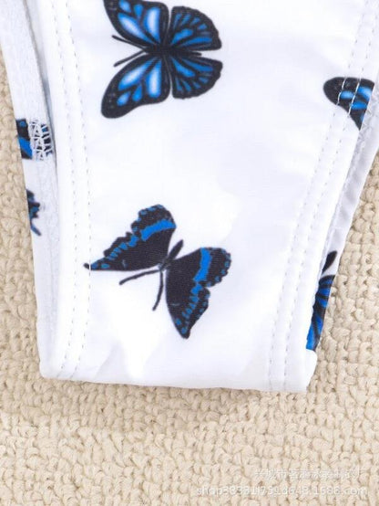 Women’s bikini set with asymmetrical cover-up and playful butterfly design Ivyshape