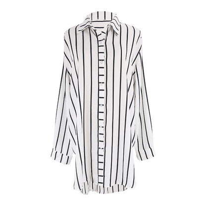 Women's airy beach cover-up with elegant stripes Ivyshape
