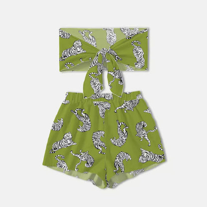 Women's fashionable crop top and shorts set Ivyshape