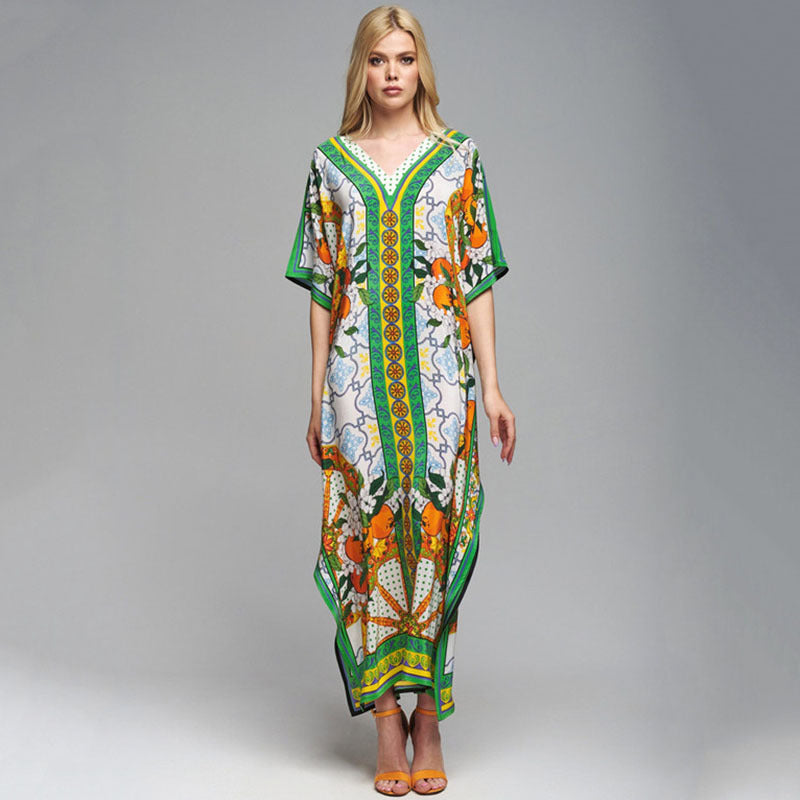 Women Floor-Length Kaftan with artistic Baroque design Ivyshape