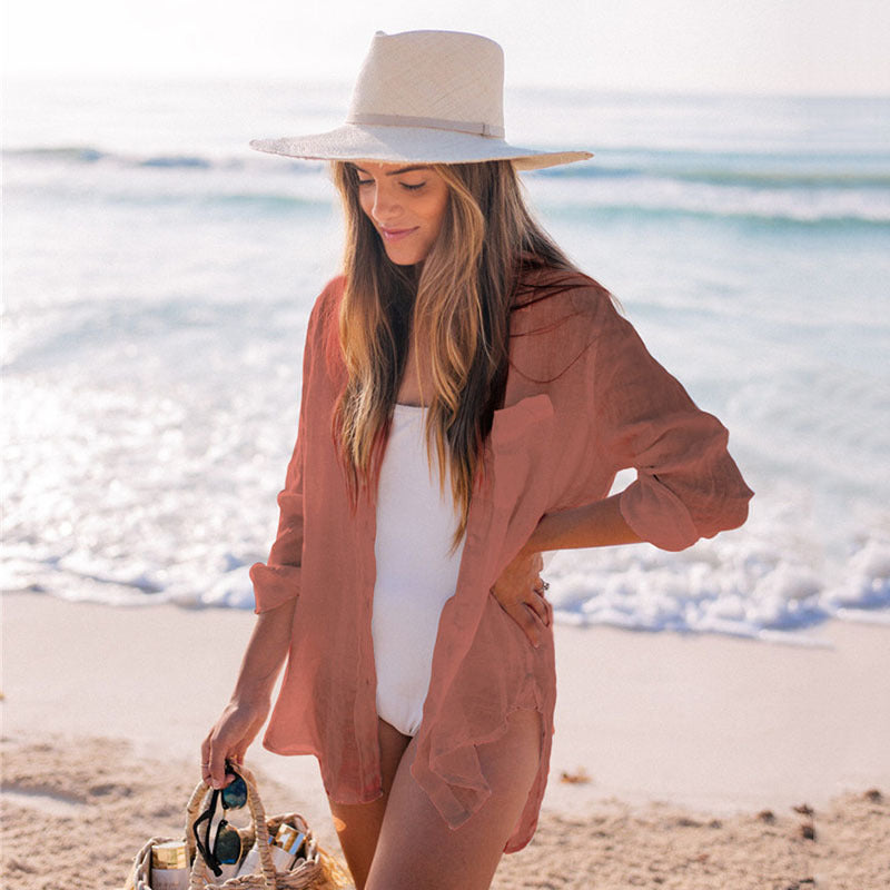 Women's light transparent beach cover-up Ivyshape