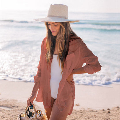 Women's light transparent beach cover-up Ivyshape