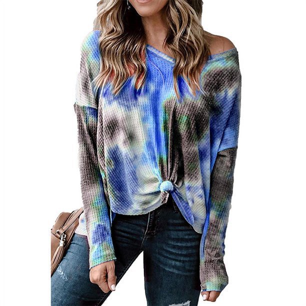 Ladies Comfortable and Casual Knit Blouse with Asymmetrical Hem Ivyshape