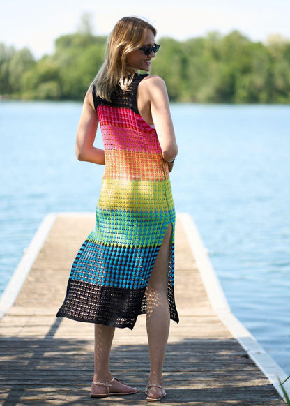 Women's Loose Beach Summer Dress in Colorful Fabric Style Ivyshape