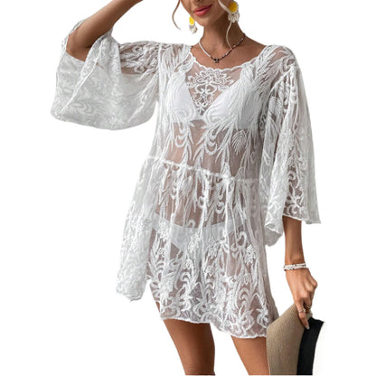 Women elegant lace beach dress Ivyshape