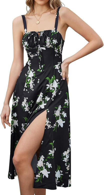 Ladies Elegant Floral Maxi Dress Ivyshape