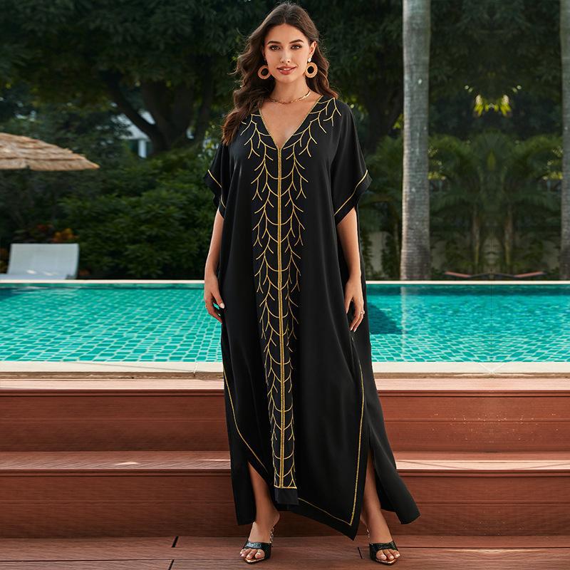 Women Elegant Maxi Kaftan with ornate decorations Ivyshape