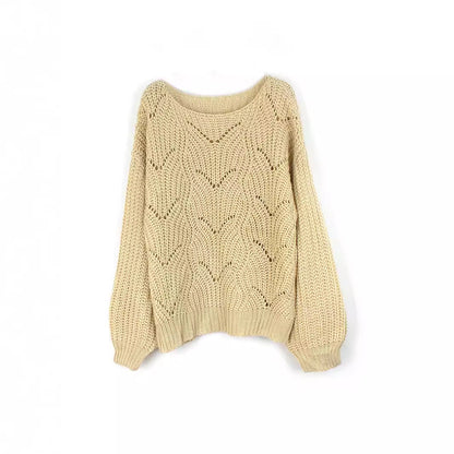 Ladies airy knitted pullover with sophisticated lace pattern Ivyshape